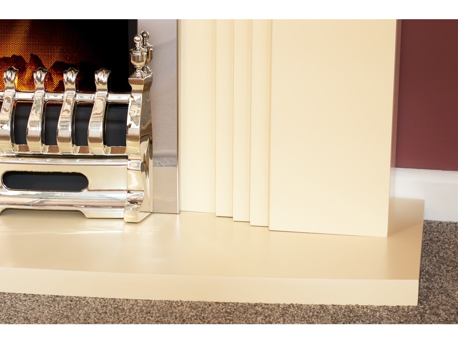 Adam Kirkdale Fireplace Cream + Blenheim Electric Fire Chrome, 45"
