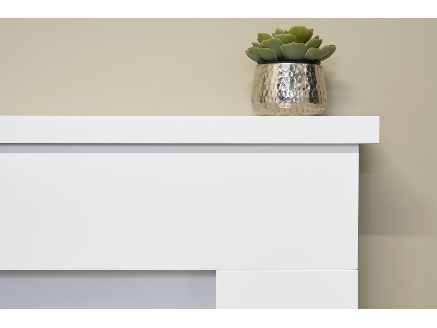 Adam Lomond Fireplace Suite Pure White + Eclipse Electric Fire Chrome, 39"