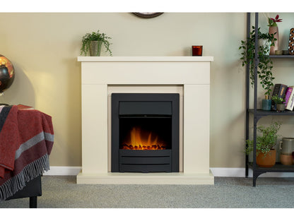 Adam Lomond Fireplace Stone Effect + Colorado Electric Fire Black, 39"