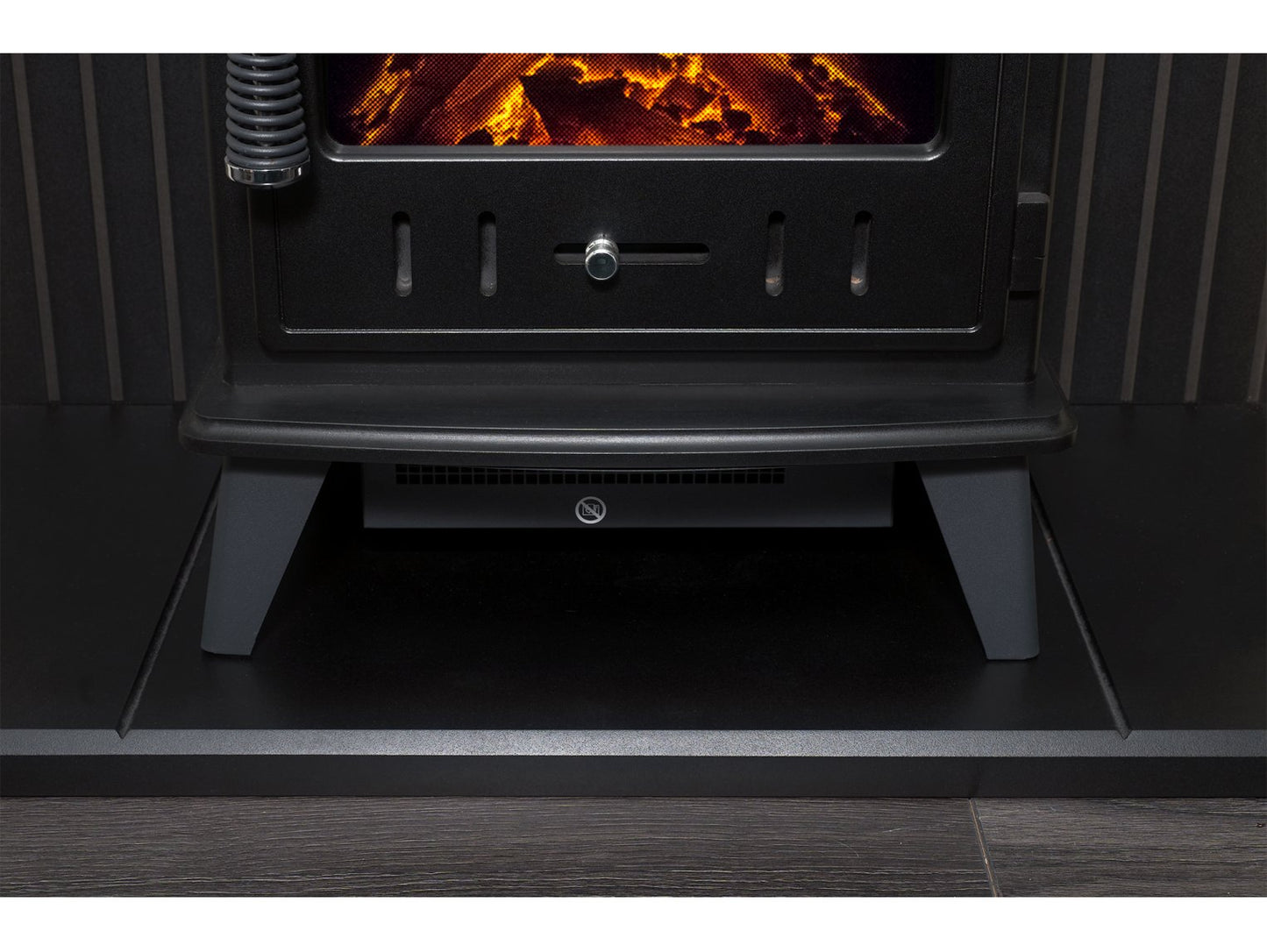 Adam Ludlow Stove Fireplace Stone Effect + Aviemore Electric Stove Black, 48"