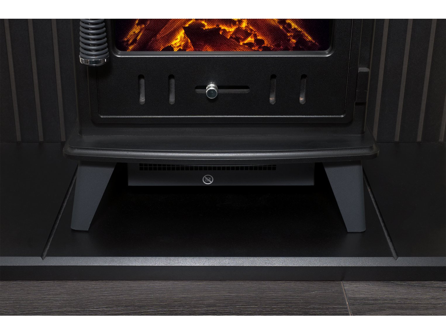 Adam Ludlow Stove Fireplace Stone Effect + Aviemore Electric Stove Black, 48"