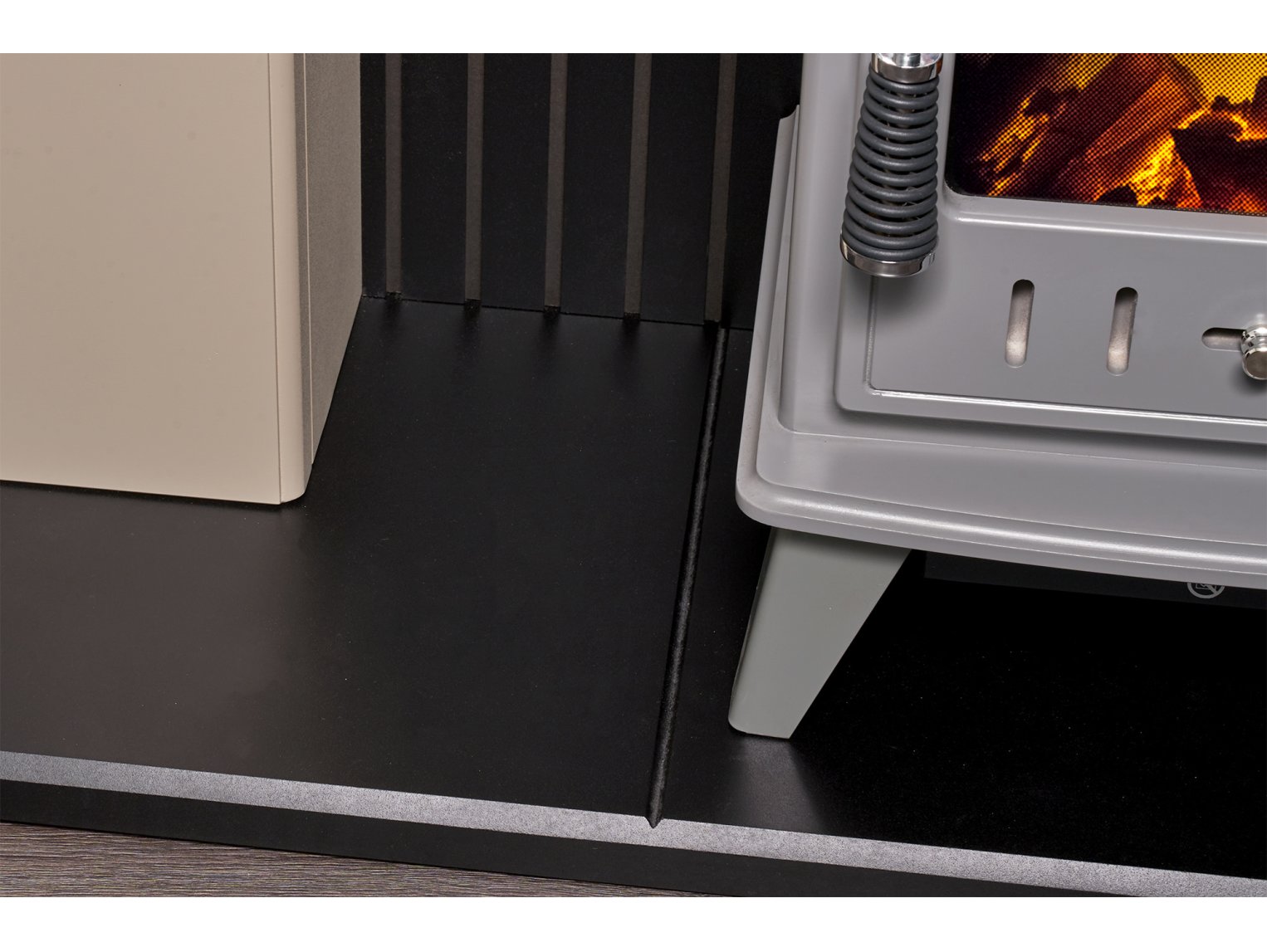 Adam Ludlow Stove Fireplace Stone Effect + Aviemore Electric Stove Grey, 48"