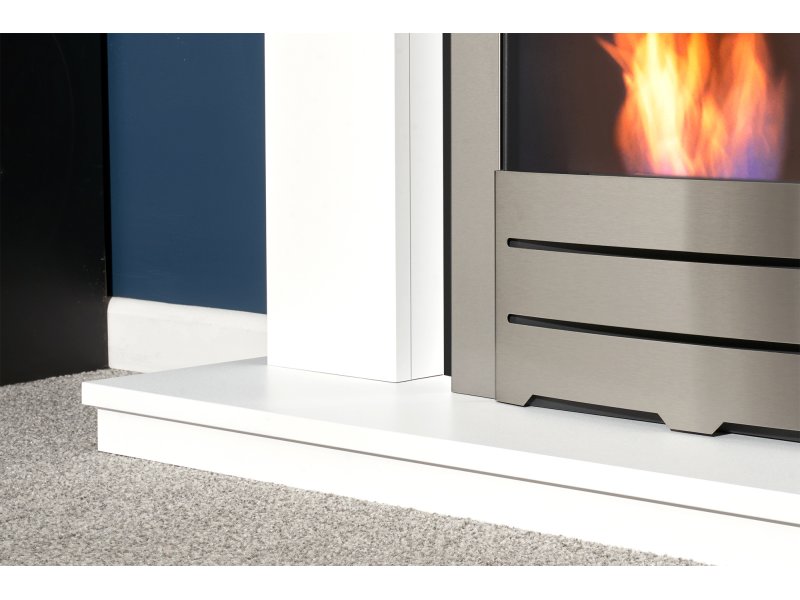Adam Malmo Pure White & Black/Pure White + Colorado Bio Ethanol Fire Brushed Steel 39"