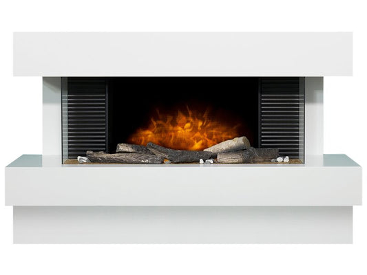 Adam Manola XLS Electric Fireplace Suite in Pure White, 48 Inch