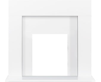 Adam Miami Fireplace Suite in Pure White, 48 Inch Assembled