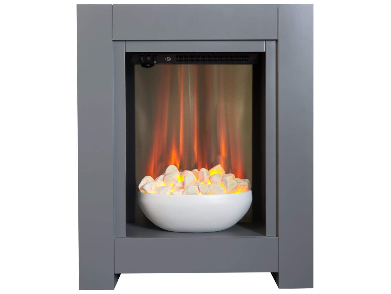 Adam Monet Fireplace Suite in Grey with Electric Fire, 23 Inch