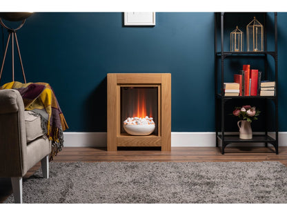 Adam Monet Fireplace Suite Oak + Electric Fire, 23"