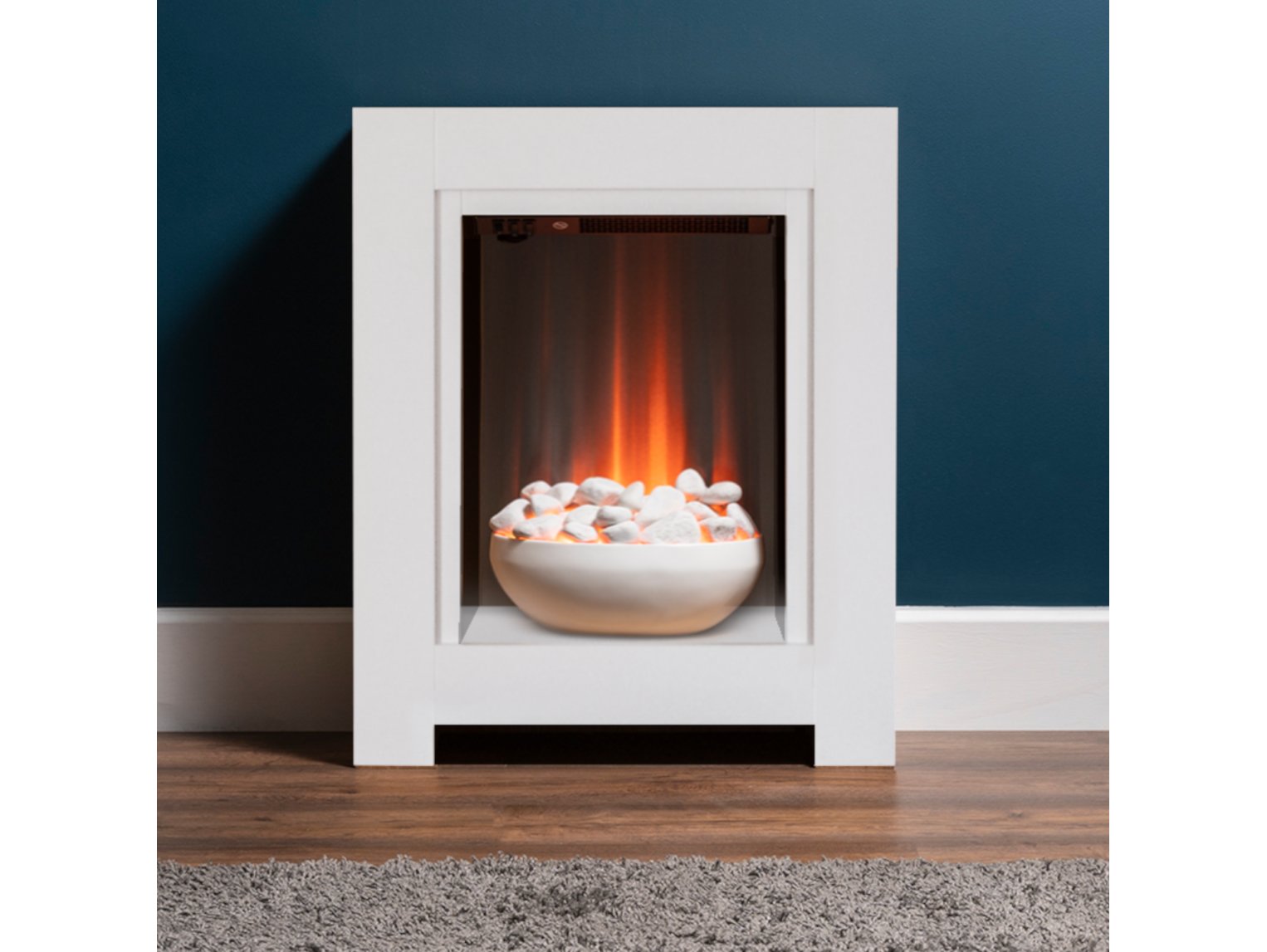 Adam Monet Fireplace Suite Pure White + Electric Fire, 23"