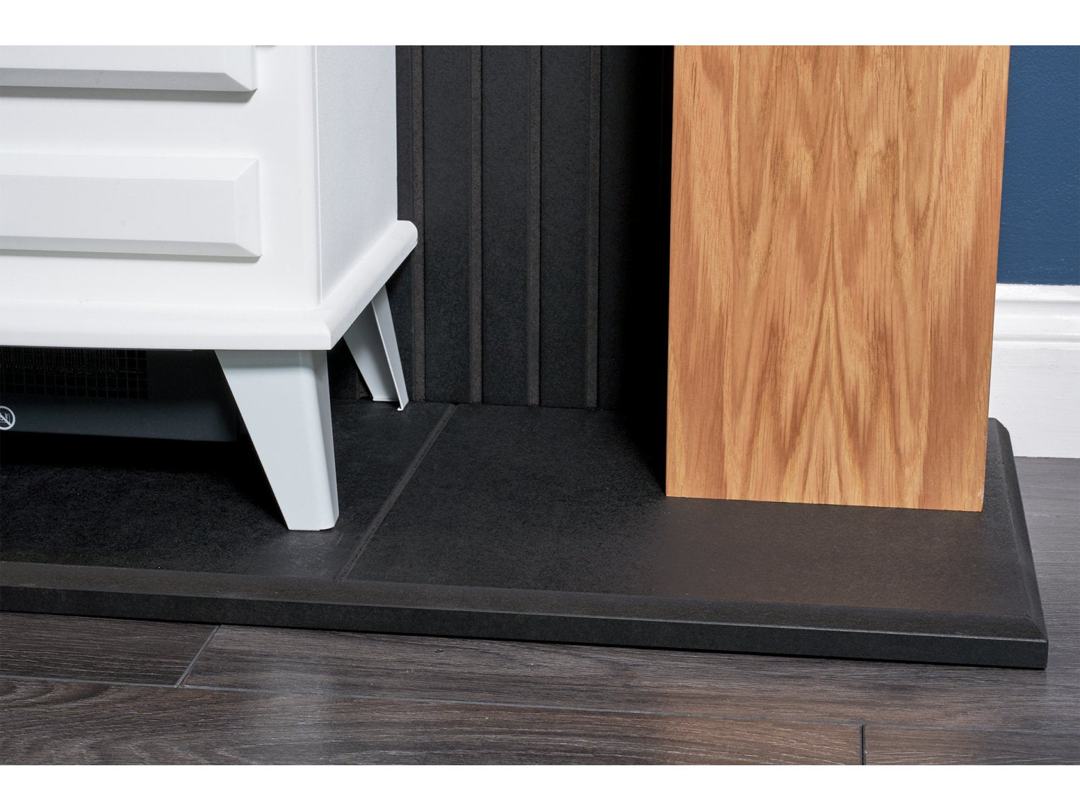 Adam New England Stove Fireplace Oak & Black + Hudson Electric Stove Textured White, 48"