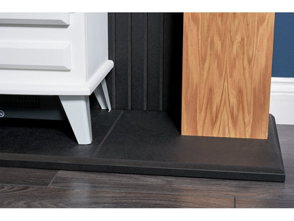 Adam New England Stove Fireplace Oak & Black + Hudson Electric Stove Textured White, 48"