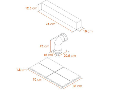Adam Oak Beam, Hearth & Stove Pipe Set