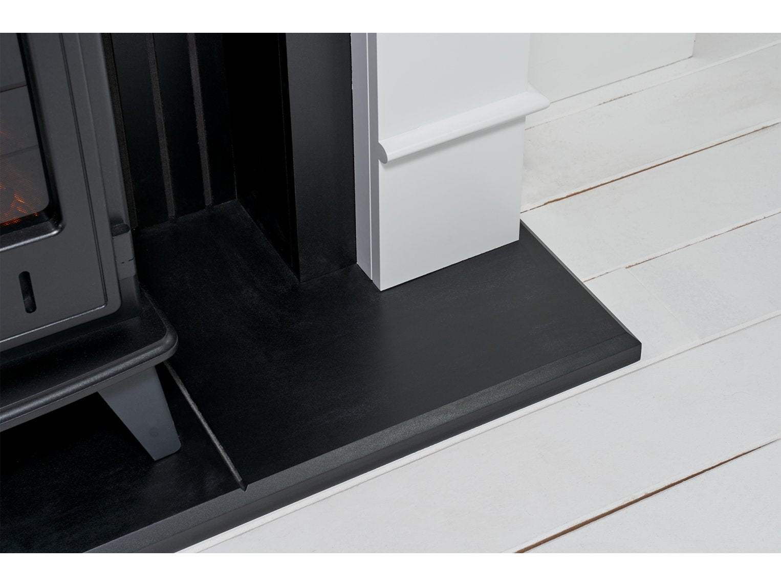 Adam Oxford Stove Suite Pure White + Aviemore Electric Stove Black, 48"