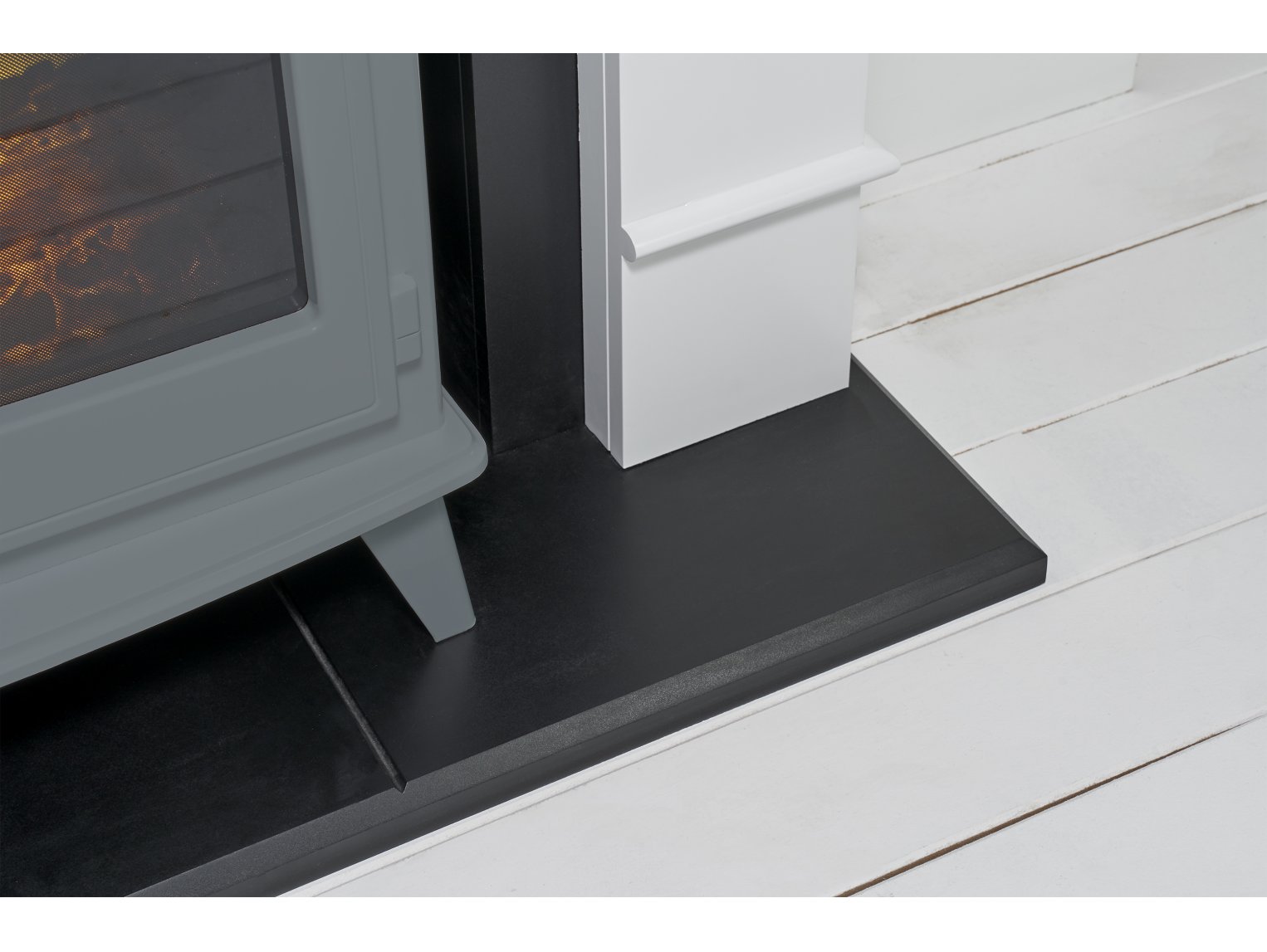 Adam Oxford Stove Suite Pure White + Woodhouse Electric Stove Grey, 48"