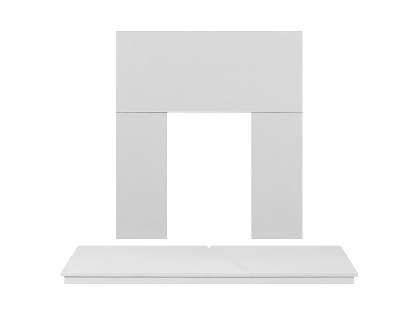 Adam Pure White Wooden Back Panel & Hearth, 54 Inch