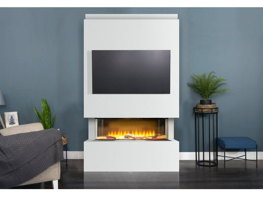 Adam Sahara Pre-Built Media Wall Fireplace Package 1