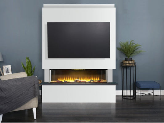 Adam Sahara Pre-Built Media Wall Fireplace Package 3