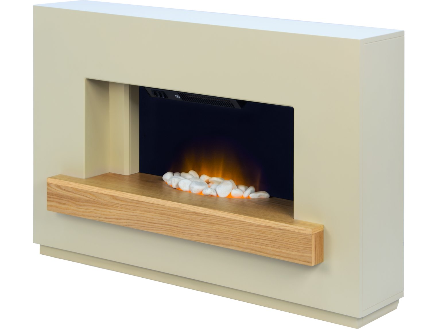 Adam Sambro Stone Effect Oak Shelf, 46" Fireplace Suite