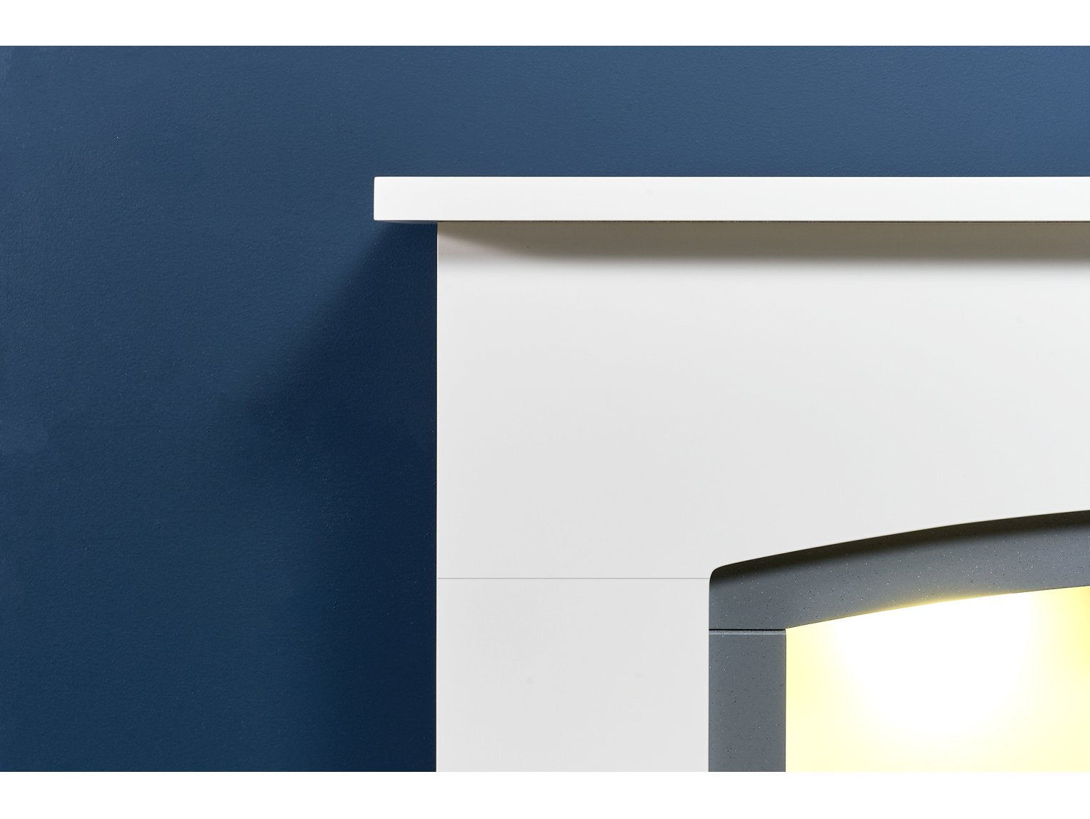 Adam Savanna Fireplace Pure White & Grey + Eclipse Electric Fire Chrome, 48"