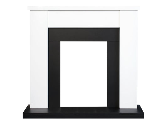 Adam Solus Fireplace in Black and Pure White, 39 Inch