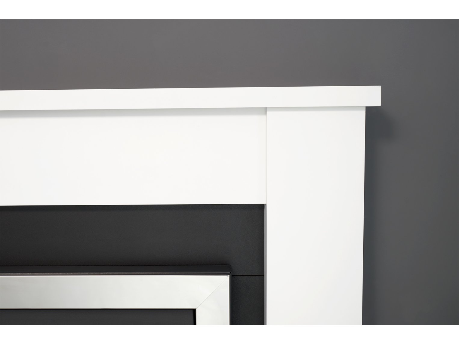 Adam Solus Fireplace Suite Black and White + Blenheim Electric Fire Chrome, 39"