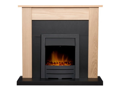 Adam Southwold Fireplace Oak & Black + Colorado Electric Fire Black, 43"