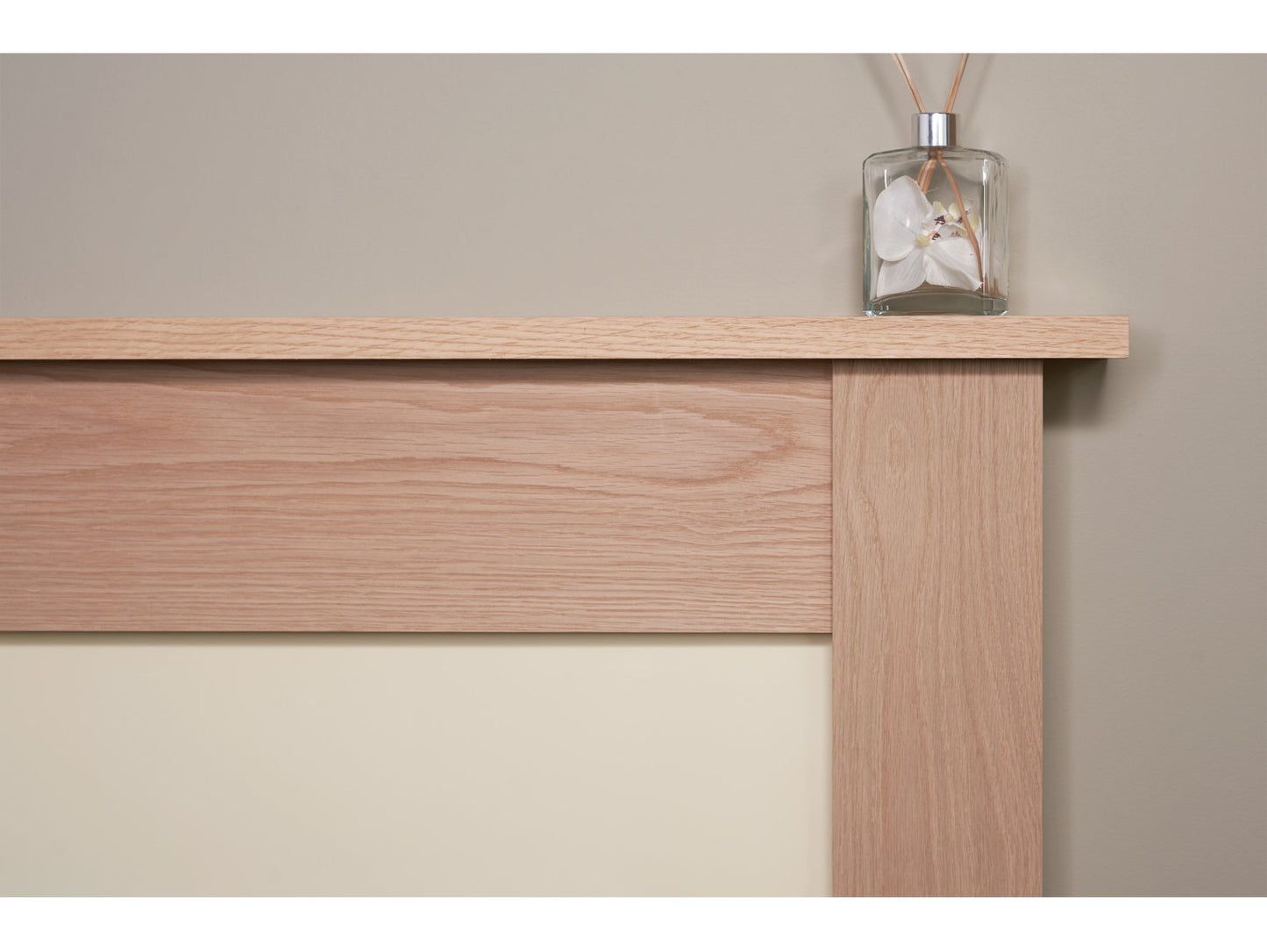 Adam Southwold Fireplace Oak & Cream + Helios Electric Fire Brushed Steel, 43"
