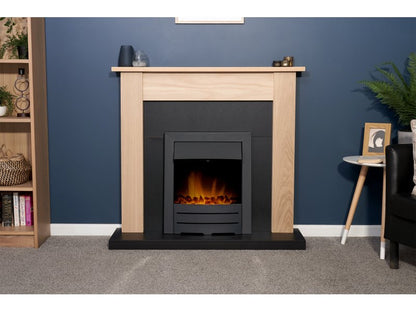 Adam Southwold Fireplace Oak & Black + Colorado Electric Fire Black, 43"