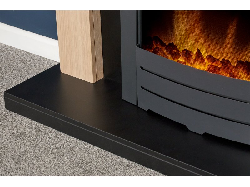 Adam Southwold Fireplace Oak & Black + Colorado Electric Fire Black, 43"