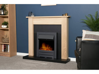 Adam Southwold Fireplace Oak & Black + Colorado Electric Fire Black, 43"