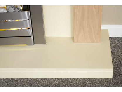 Adam Southwold Fireplace Oak & Cream + Helios Electric Fire Brushed Steel, 43"