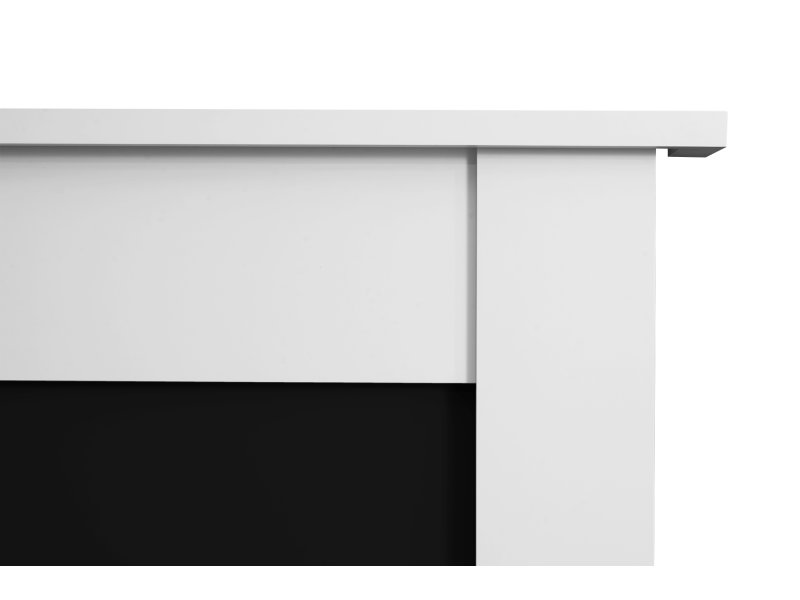 Adam Sutton Fireplace in Pure White & Black, 43 Inch