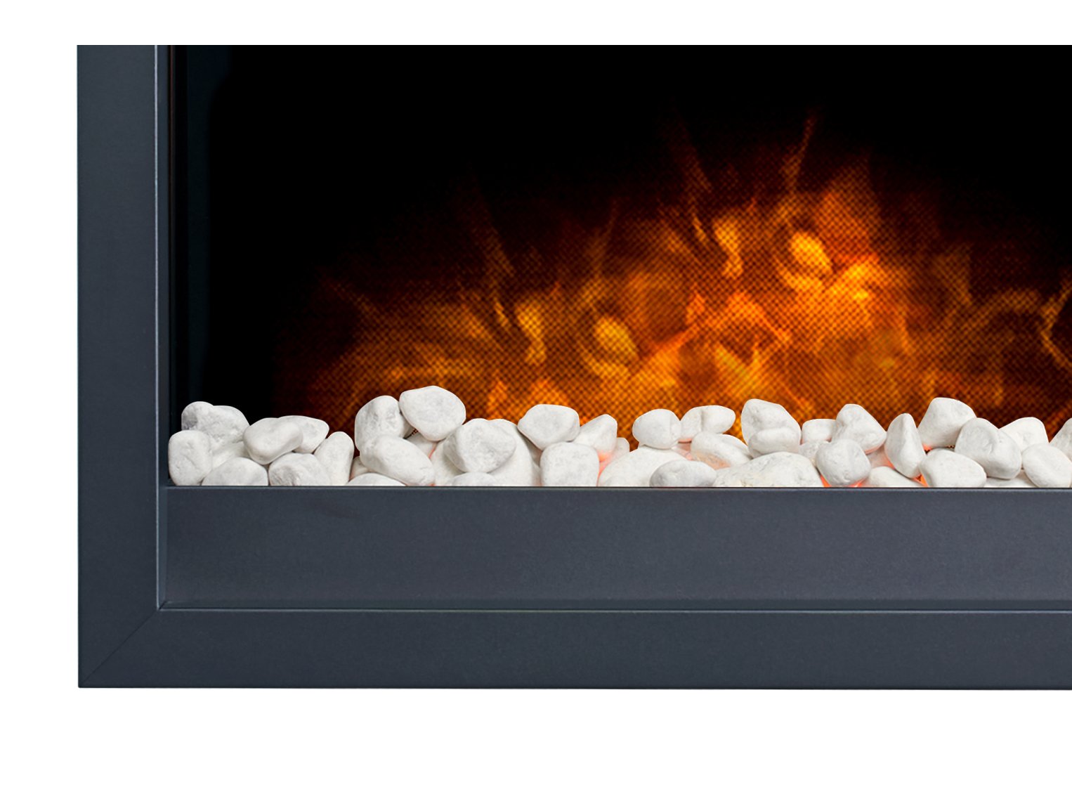Adam Toronto Electric Wall Inset Fire + Pebbles & Remote Control Black