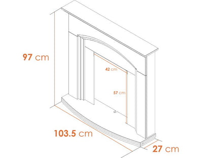 Adam Truro Fireplace Pure White, 41"