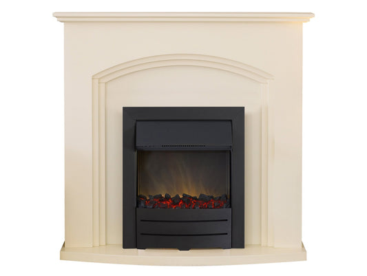 Adam Truro Fireplace Suite in Cream with Colorado Electric Fire in Black, 41 Inch