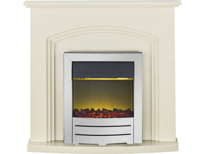 Adam Truro Fireplace Suite in Cream with Colorado Electric Fire in Chrome,  41 Inch