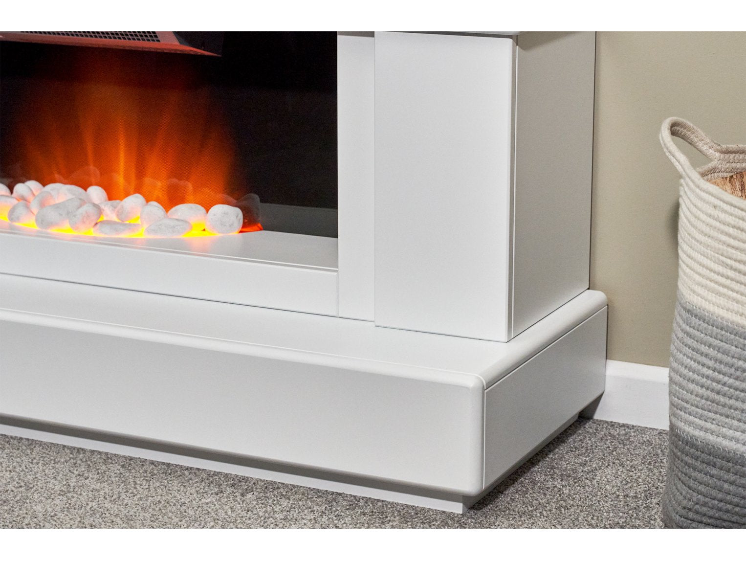 Adam Verona all White Electric Fireplace Suite , 48"