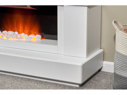 Adam Verona all White Electric Fireplace Suite , 48"