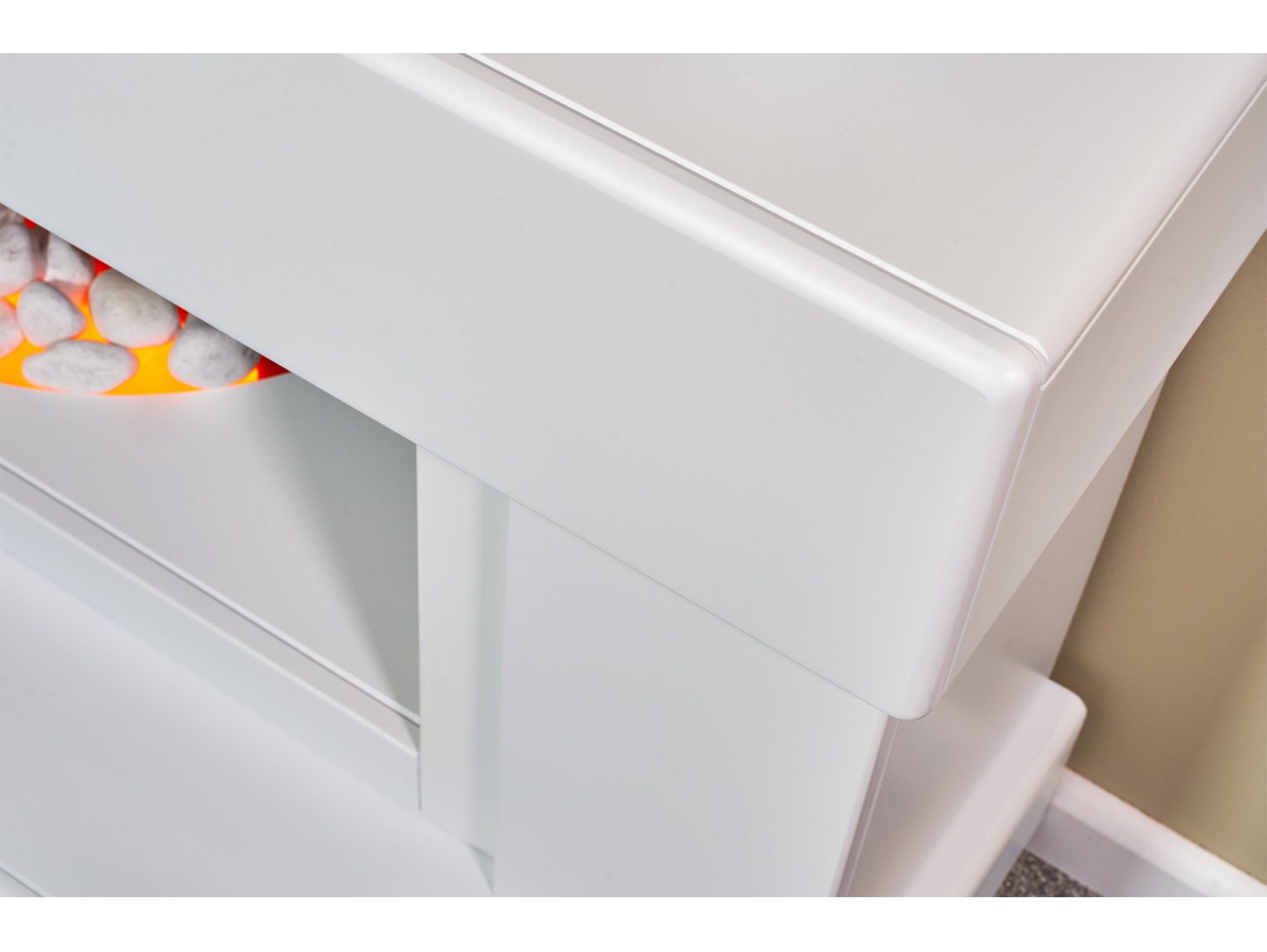 Adam Verona all White Electric Fireplace Suite , 48"