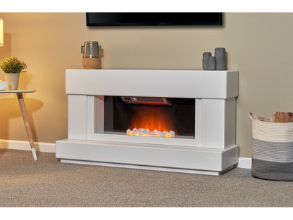 Adam Verona all White Electric Fireplace Suite , 48"