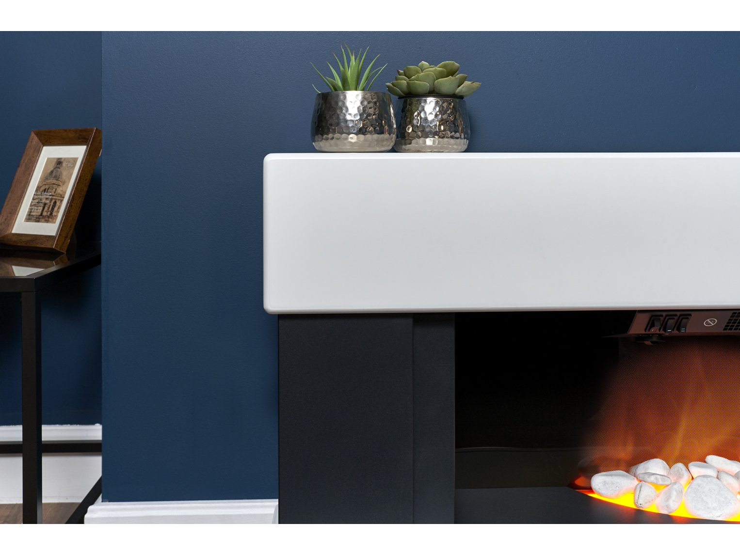 Adam Verona Pure White & Charcoal Grey, Electric Fireplace 48"