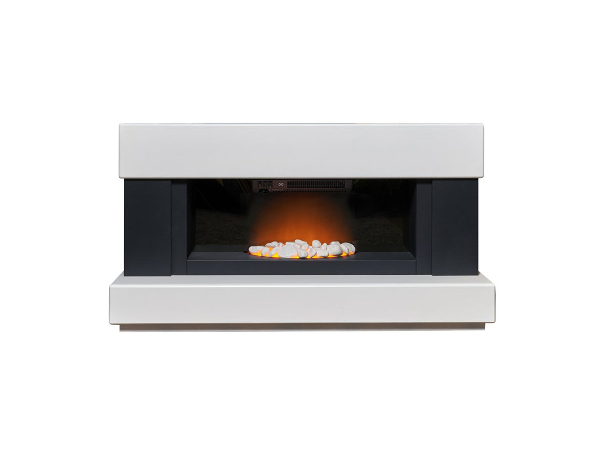 Adam Verona Fireplace Suite in Pure White