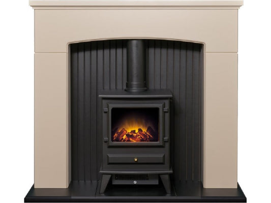 Adam Derwent Stove Suite Cream + Hudson Electric Stove Black, 48"