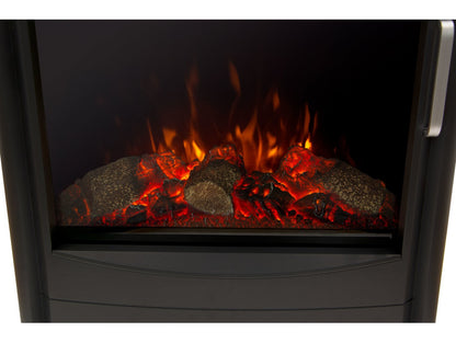 Sureflame Keston Electric Stove Black + Angled Stove Pipe