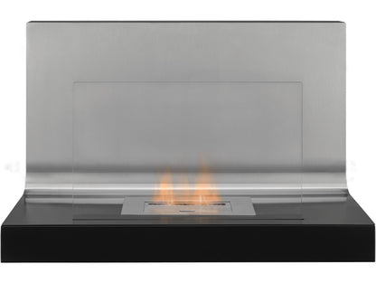 The Crescent Wall Mounted Bio Ethanol Fire Stainless Steel, 31"