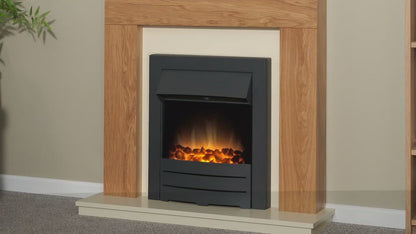 Adam Southwold Fireplace Oak & Black + Colorado Electric Fire Black, 43"