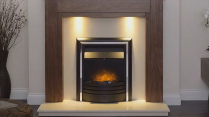 Adam Southwold Fireplace Oak & Black + Cambridge 6-in-1 Electric Fire Black, 43"