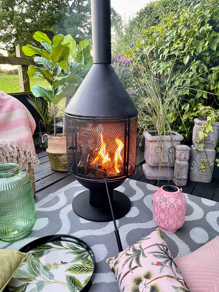 Porto Black Log Burner Fire Pit Chimenea From Olive & Sage