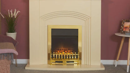 Adam Solus Fireplace Suite Oak + Blenheim Electric Fire Black, 39"