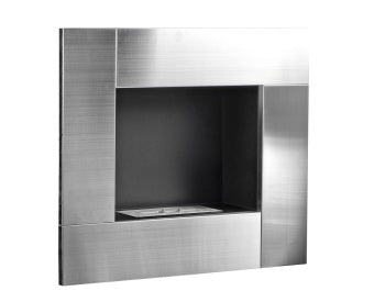 The Galaxy Wall Mounted Bio Ethanol Fire in Stainless Steel, 31 Inch
